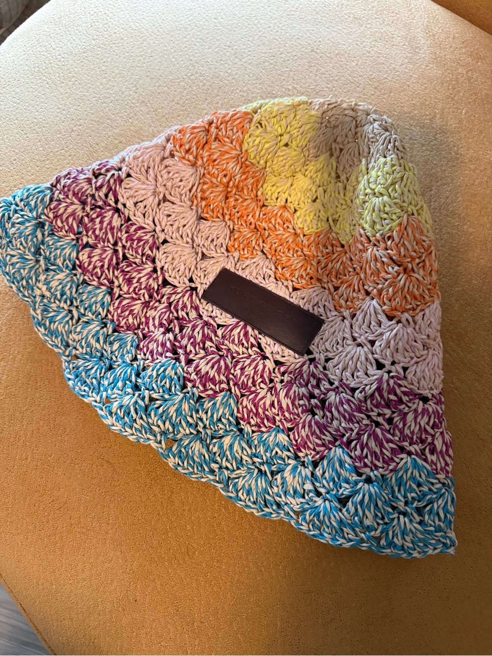 NWOT Kurt Geiger Multicolor Crocheted Fedora Hat 👒